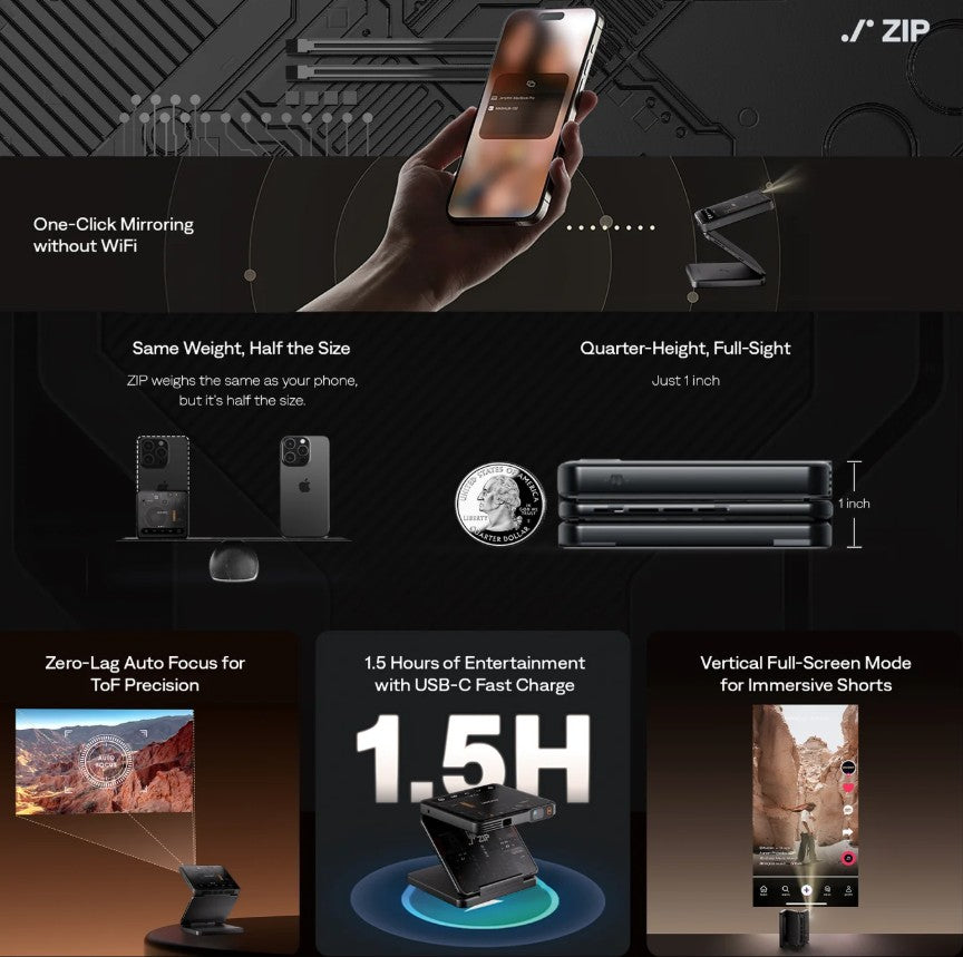 ZIP Mini - Portable Tri-Fold Projector