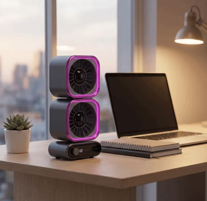 TGF-MCD450 Table Top Fan (Double Head) - Rechargable and Modern Design