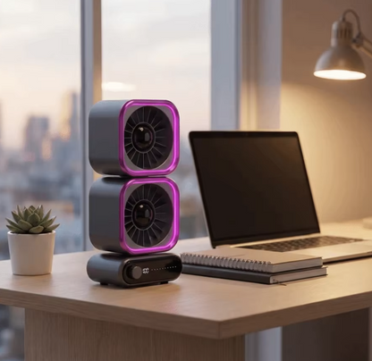 TGF-MCD450 Table Top Fan (Double Head) - Rechargable and Modern Design