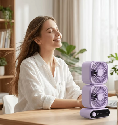 TGF-MCD450 Table Top Fan (Double Head) - Rechargable and Modern Design