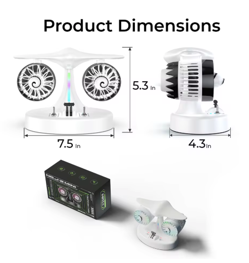 TGF- J2M5 Jet engine design table fan with LED light and mist effect.