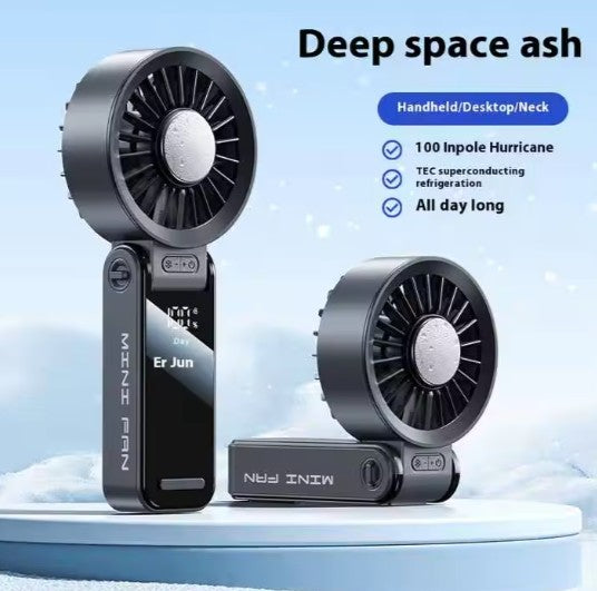 TGF- A5S12 -- Foldable Handheld Portable Fan with Digital display and Semiconductor Refrigeration plate
