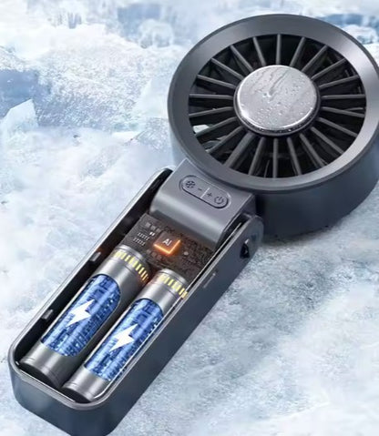 TGF- A5S12 -- Foldable Handheld Portable Fan with Digital display and Semiconductor Refrigeration plate