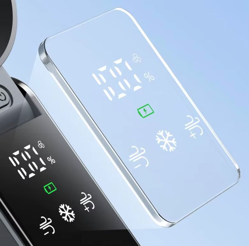 TGF- A5S12 -- Foldable Handheld Portable Fan with Digital display and Semiconductor Refrigeration plate