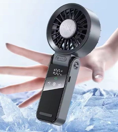 TGF- A5S12 -- Foldable Handheld Portable Fan with Digital display and Semiconductor Refrigeration plate