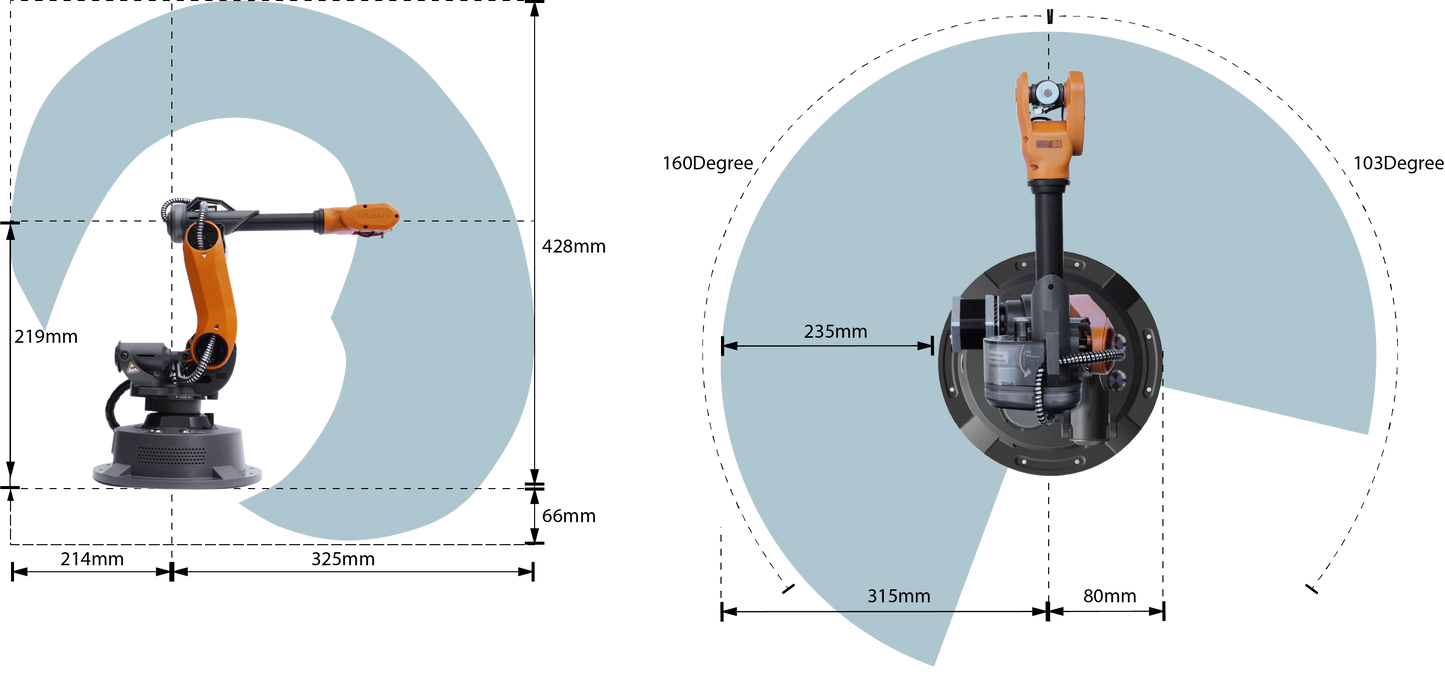 WLKATA -Mirobot - 6 Axis Mini industrial Robotic Arm. - (Educational)