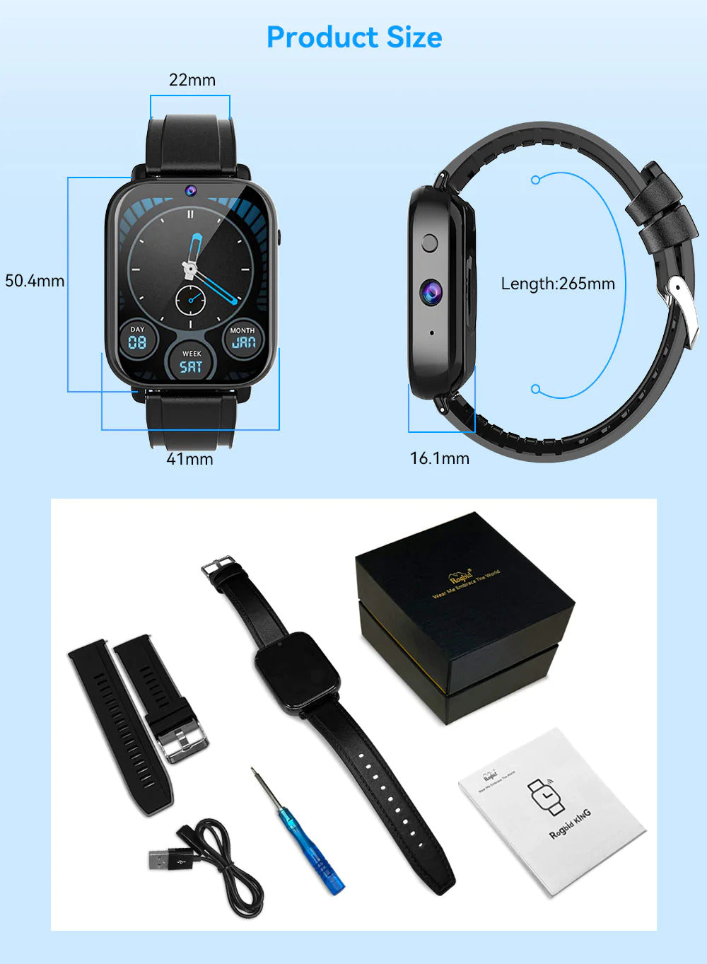 Rogbid --- King Ceramic 4G Android Smartwatch