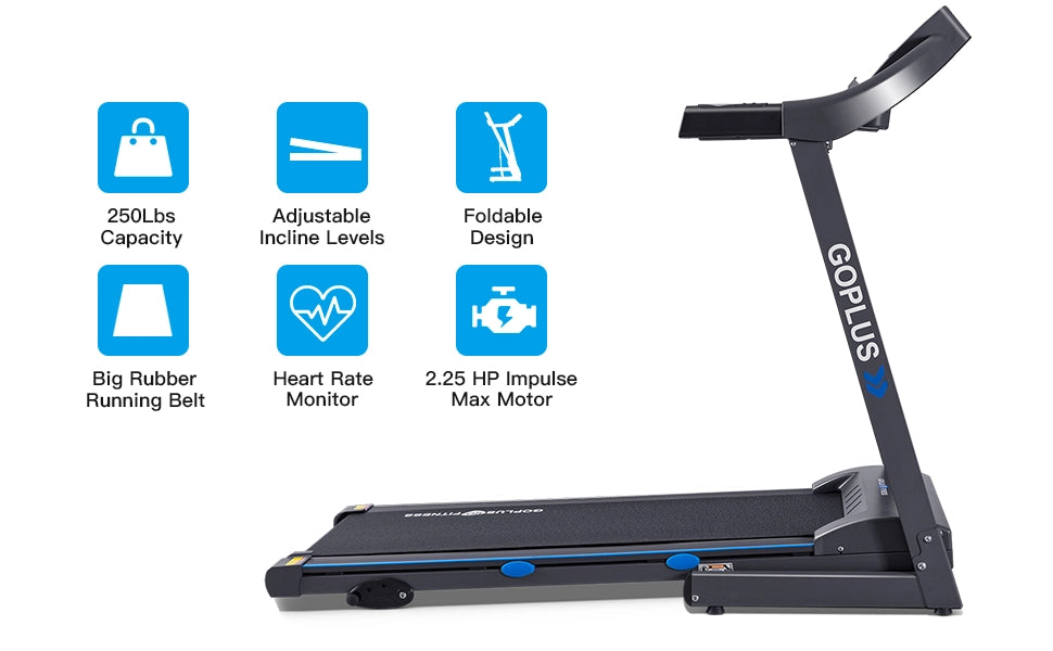 2.25HP Motorized - Electric Treadmill - Foldable with LCD Screen