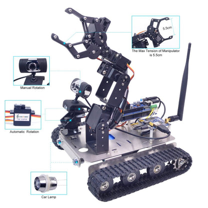 PI-4B Wifi-AI Robot Car with Arm