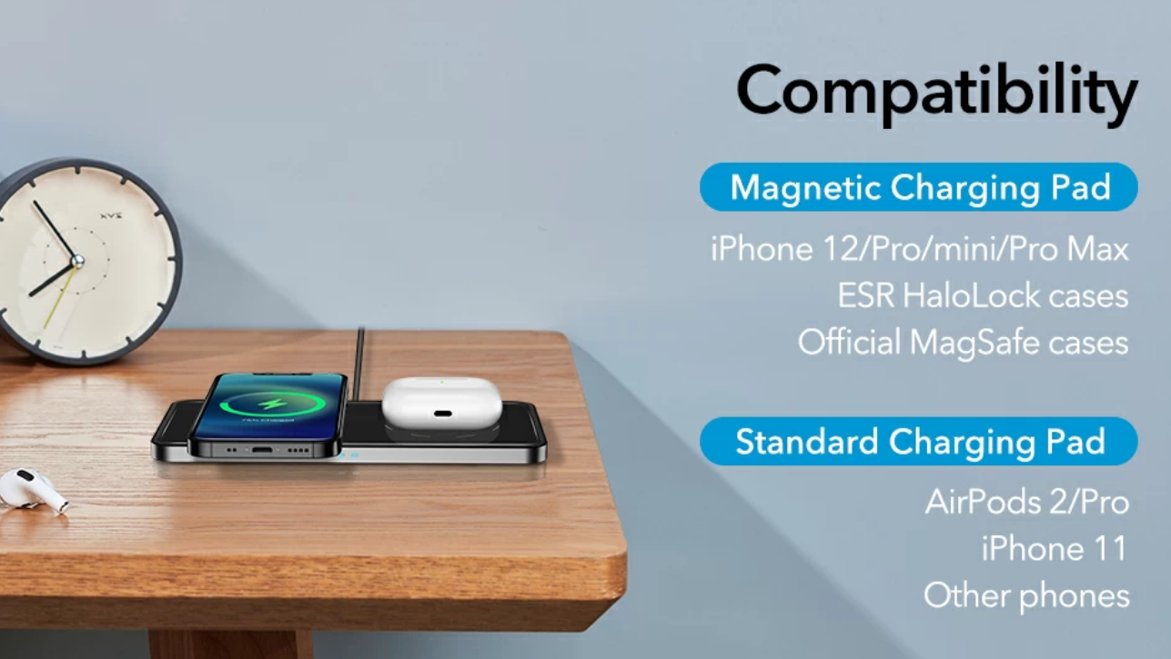 ESR - Halolock  2 in 1 Magnetic Wireless Charger