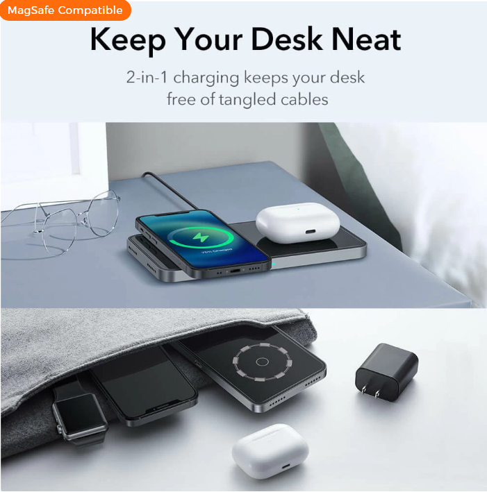 ESR - Halolock  2 in 1 Magnetic Wireless Charger