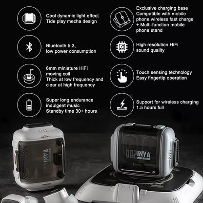 TGE-LYZ-20 - Space capsule design - Bluetooth Earbuds - (bluetooth 5.3) with wireless charging dock