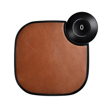 TG-WXC5 ---- Wireless Charging Pad with Leather padding and detachable Smart Watch Charging Spot