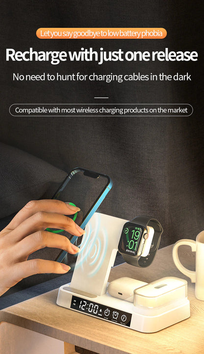 TGA-H15 Wireless Charging Station with Detachable RGB Night-light and build-in display