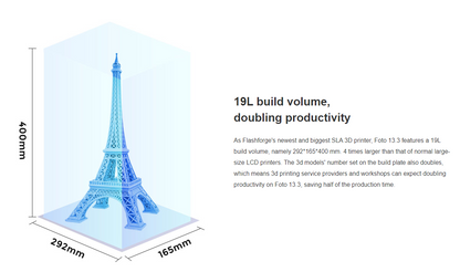 Flashforge Foto 13.3 - Mono LCD 4K Resin 3D Printer