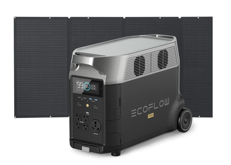 EcoFlow  - Delta Pro Portable Power Station (Total AC output 3600W) + 400w Solar Panel (Solar Generator Setup)