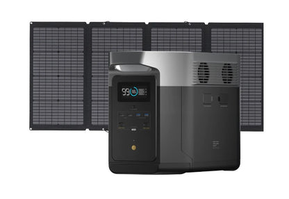 EcoFlow - Delta Max Portable Power Station (Total AC Output 2400W)  +  220W Solar Panel  (Solar Generator Setup)