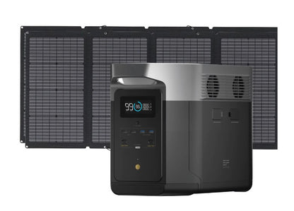 EcoFlow - Delta Max Portable Power Station (Total AC Output 2400W)  +  220W Solar Panel  (Solar Generator Setup)