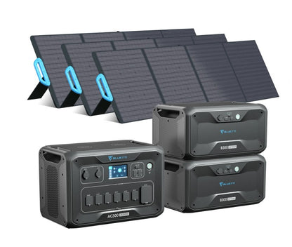 Bluetti AC300 + 2X B300 Expansion Batteries + 3x PV200 Solar Panels  -- Solar Generator System/Kit