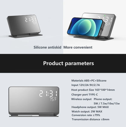 TGA-SC14 - Wireless Charging Station with Alarm Clock and Temperature Display