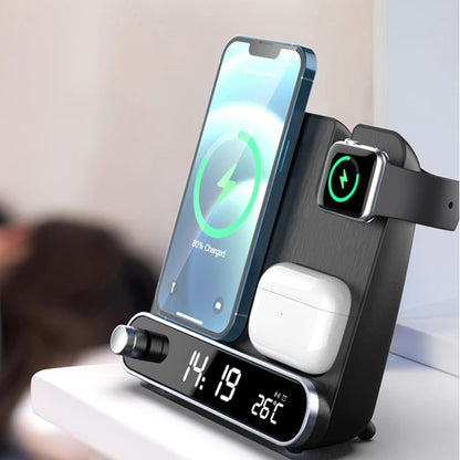 TGA-XIN20 - Wireless Charging Station with Clock/Alarm, and Temperature display