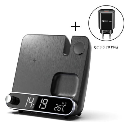 TGA-XIN20 - Wireless Charging Station with Clock/Alarm, and Temperature display