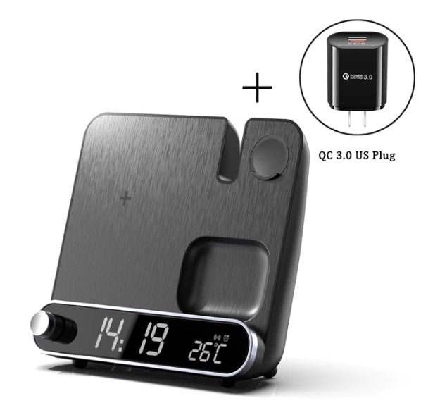 TGA-XIN20 - Wireless Charging Station with Clock/Alarm, and Temperature display