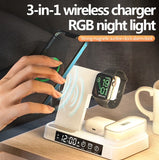 TGA-H15 Wireless Charging Station with Detachable RGB Night-light and build-in display