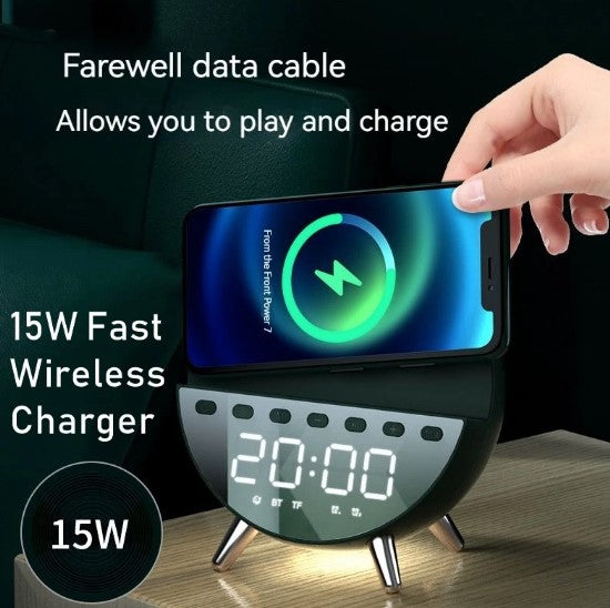TGA-TDH15 --- Wireless Charging with clock/alarm setting and Bluetooth Speaker