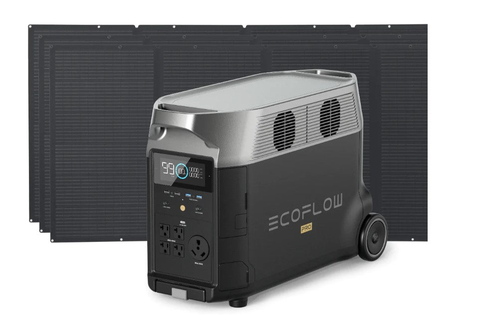 EcoFlow  - Delta Pro Portable Power Station (Total AC output 3600W) + 400w Solar Panel (Solar Generator Setup)