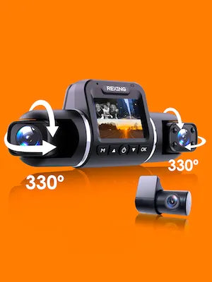 Rexing V2 Pro - AI 1080P 3 Channel (front/cabinet/rear) Dash Camera with Safety driving features, WiFi and GPS