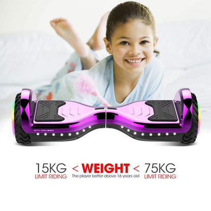 6.5" hoverboard with LED lights and bluetooth (Purple)