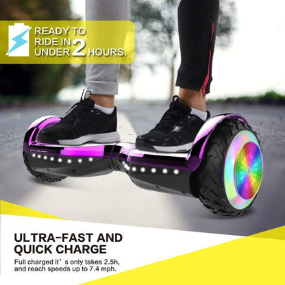 6.5" hoverboard with LED lights and bluetooth (Purple)