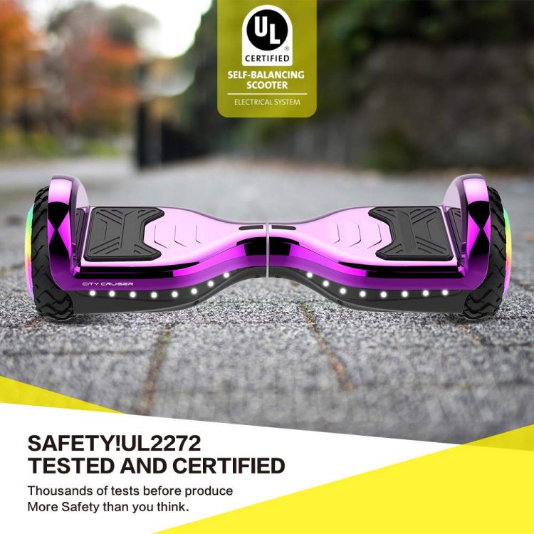 6.5" hoverboard with LED lights and bluetooth (Purple)